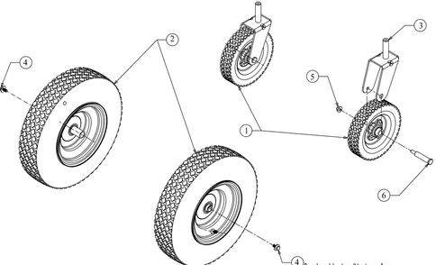 Wheel Assembly Diagram and Parts List for CC760ES (12AE76JU010)(2016) Cub Cadet Lawn Mower